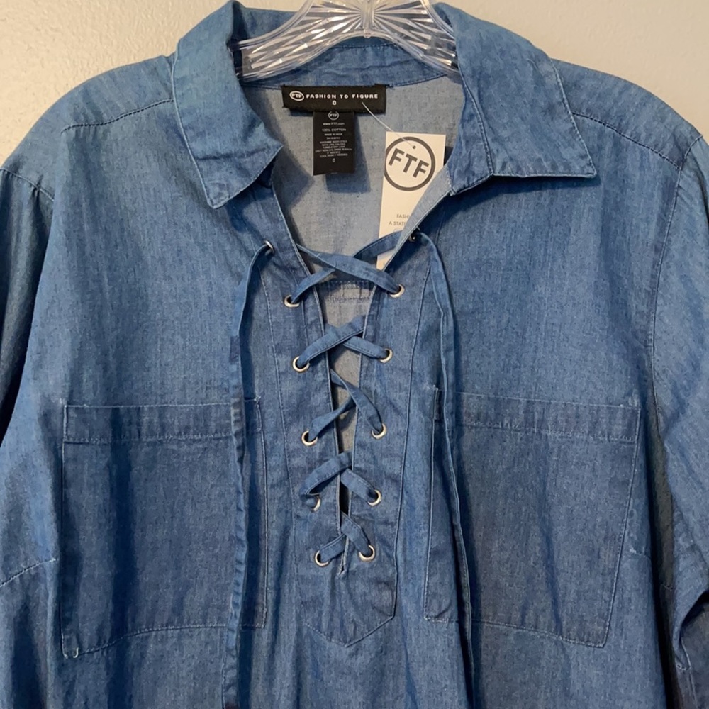 Long sleeve jean top - Picture 2 of 2